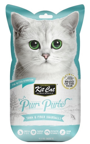 Kit Cat PurrPuree Tuna & Fiber Hairball 4x15g