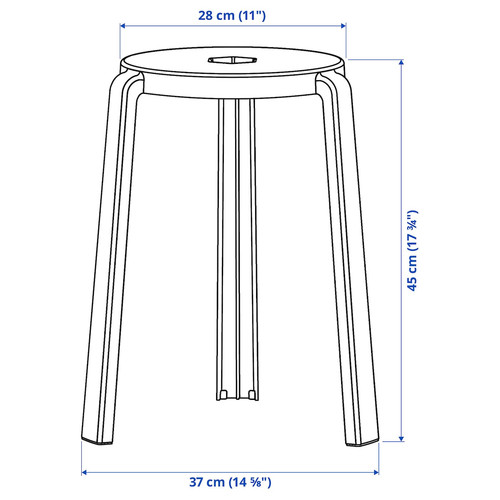 IBBARBO Stool, dark grey