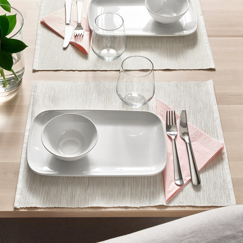 GODMIDDAG Plate, white, 18x30 cm
