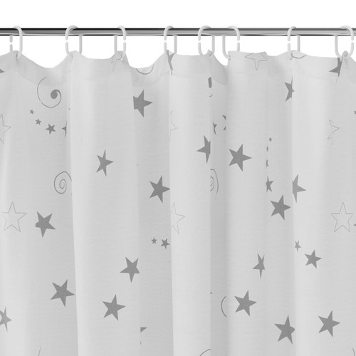 Shower Curtain GoodHome Drawa 180 x 200 cm, white/silver