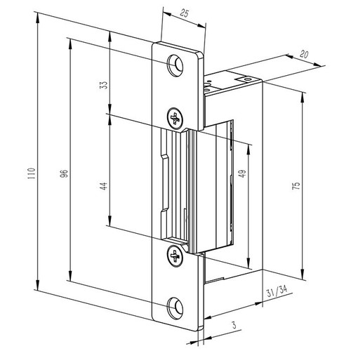 Qoltec Reverse Electric Strike 12V