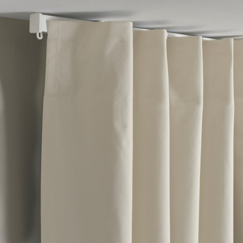 BENGTA Block-out curtain, 1 piece, beige/with heading tape, 210x300 cm