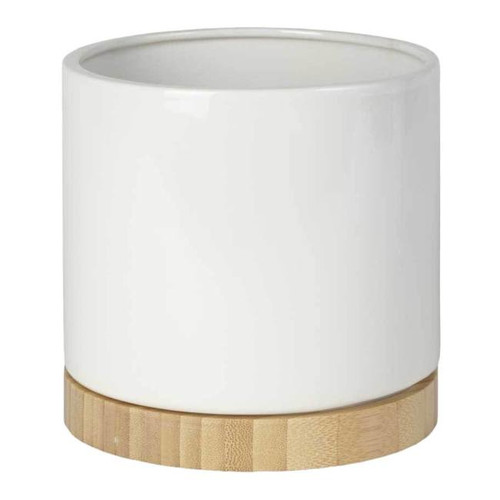 Plant Pot Bamboo 12 cm, white