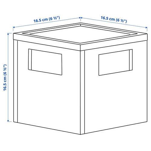 PANSARTAX Storage box with lid, transparent grey-blue, 16.5x16.5x16.5 cm