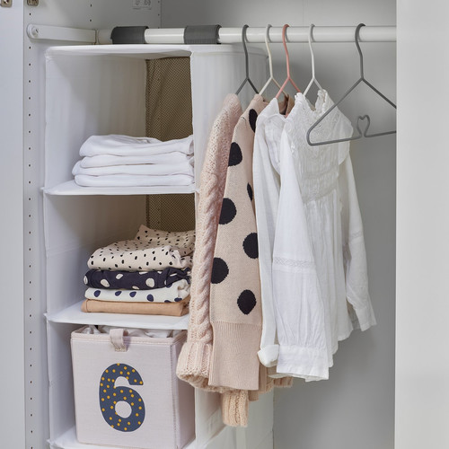 BARNDRÖM Children's coat-hanger, pink white/grey
