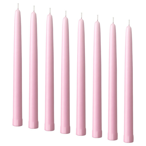 KLOKHET Unscented candle, light pink, 25 cm
