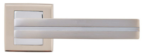 Schaffner Door Handle Mada, square rose, satin nickel/chrome