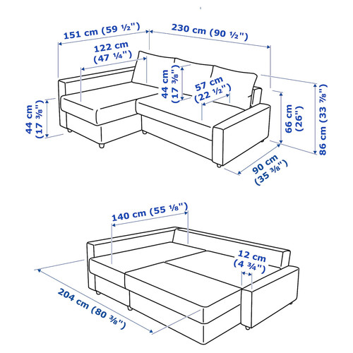 FRIHETEN / KLAGSHAMN Corner sofa-bed with storage, Faringe brown-orange