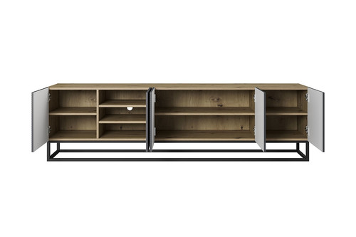 TV Cabinet Asha 200 cm, metal legs, artisan/rivier stone mat