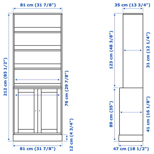HAVSTA Storage combination, white, 81x47x212 cm