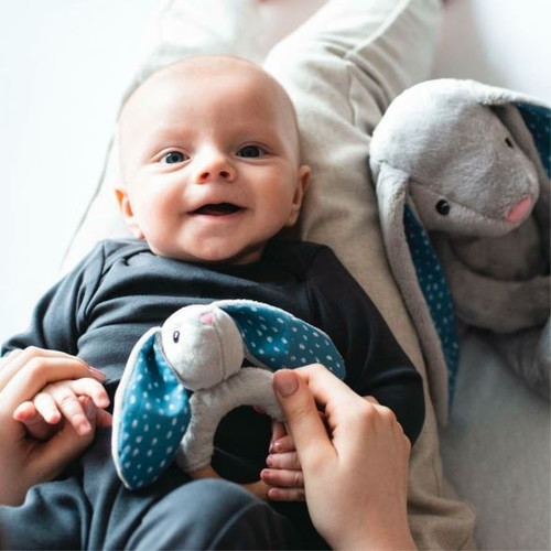 Whisbear Eco Wooden Teether Bunny, grey, 3m+