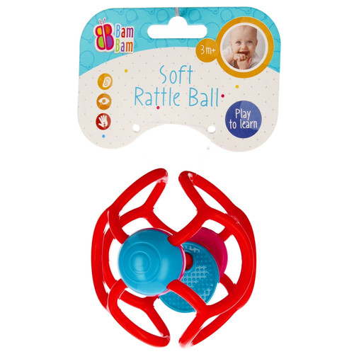 Bam Bam Soft Rattle Ball 3m+