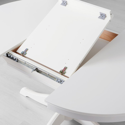 INGATORP / DANDERYD Table and 4 chairs, white white/Vissle grey, 110/155 cm
