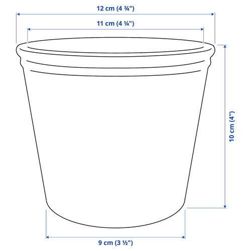 KÖRSBÄRSBJÖRK Plant pot, light grey/beige, 9 cm