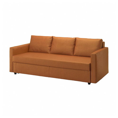 FRIHETEN 3-seat sofa-bed, Faringe brown-orange