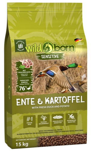 Wildborn Sensitive Dog Food Fresh Duck & Potato Ente & Kartoffel Adult 15kg