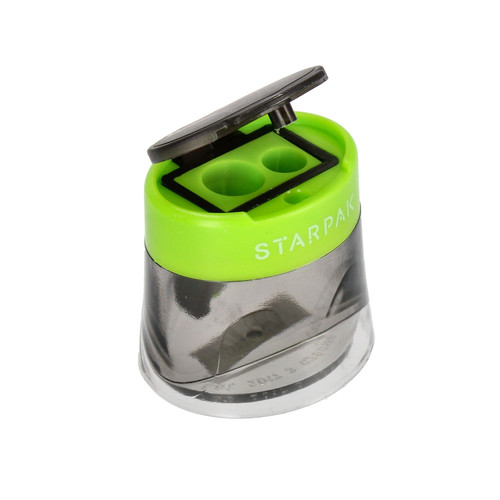 Starpak Double Plastic Sharpener Volcano, green