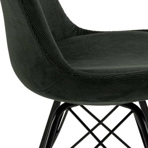 Dining Chair Eris, corduroy, dark green