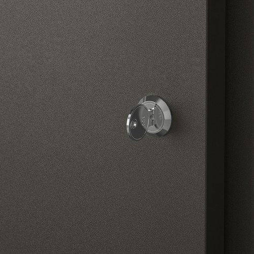 TROTTEN Cab w sliding doors/noticeboard, anthracite, 80x180 cm