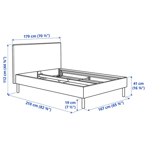 TÄRNKULLEN Cover bed frame, Tibbleby beige/grey, 160x200 cm