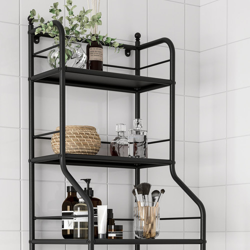 FRÖSJÖN Shelving unit, black, 40x156 cm