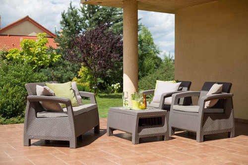 Outdoor Furniture Set CORFU SET, cappuccino