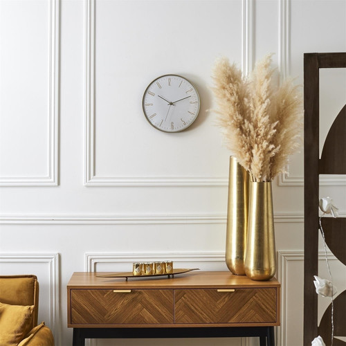 Wall Clock Luce, white/gold