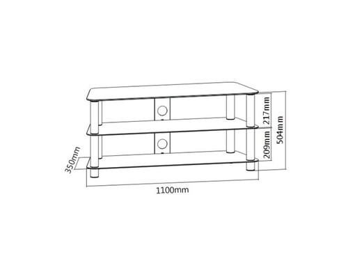 MacLean TV Table, glass MC-625