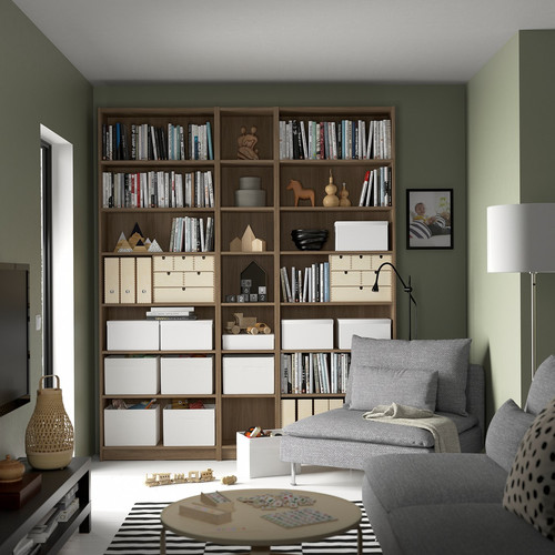 BILLY Bookcase comb with extension units, oak effect, 200x28x237 cm