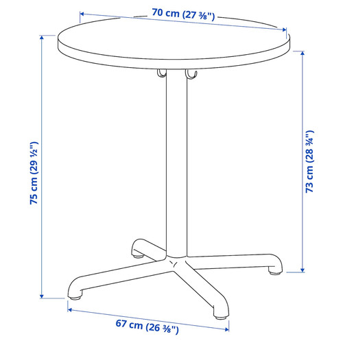 STENSELE / ODGER Table and 2 chairs, anthracite anthracite/anthracite, 70 cm
