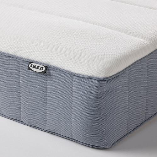 LYNGÖR Divan bed, Vesteröy medium firm/light blue white, 180x200 cm