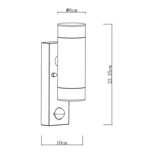 GoodHome Outdoor Wall Lamp Candiac, top/bottom, motion sensor, 760 lm IP44, graphite