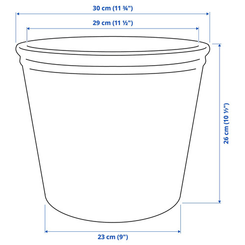 KÖRSBÄRSBJÖRK Plant pot, light grey/beige, 24 cm