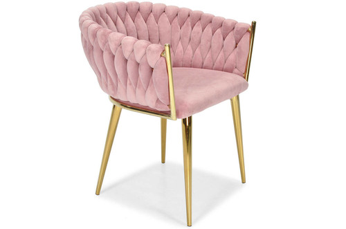 Glamour Braided Chair ROSA, powder pink