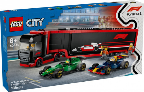 LEGO City F1 Truck with RB20 & AMR 24 F1 Cars 8+