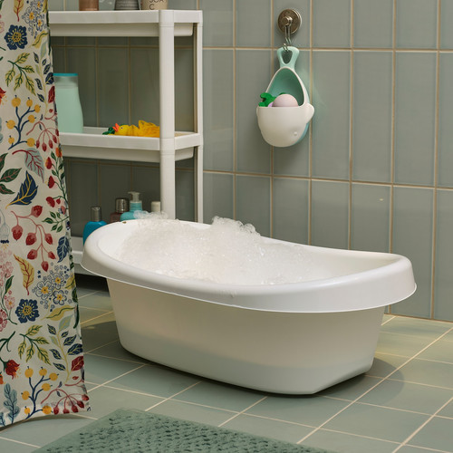 LÄTTSAM Baby bath, white/turquoise