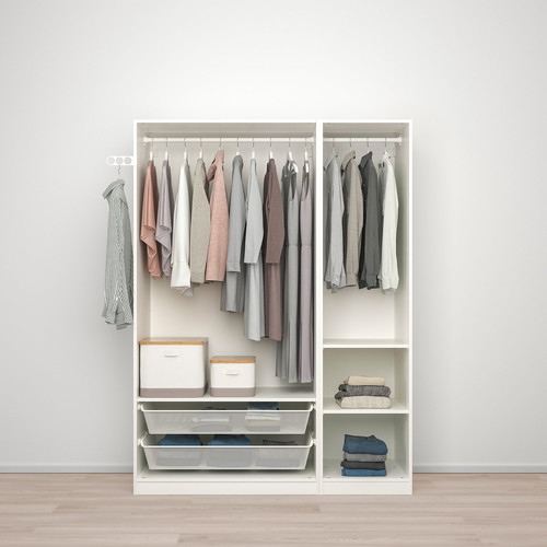 PAX / ÅHEIM Wardrobe combination, white/mirror glass, 150x60x201 cm