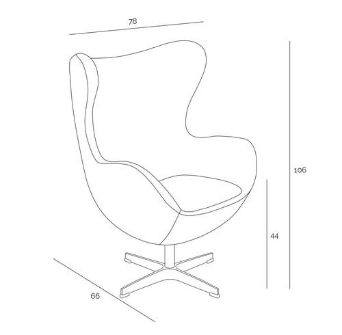 Armchair Egg, cashmere, grey