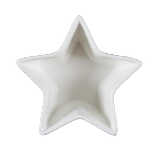 Set of 6 Serving Dishes Star/Moon, white
