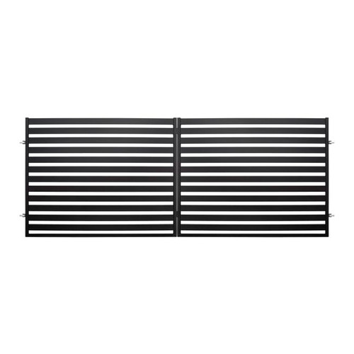 Double Swing Gate Steel 4 x 1.54 m, black