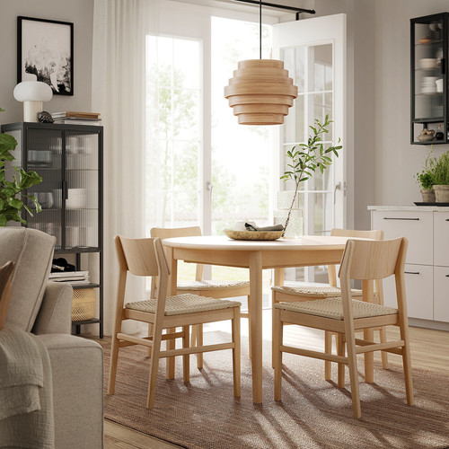 SKANSNÄS / SKANSNÄS Table and 4 chairs, light beech veneer/light beech, 115/170 cm