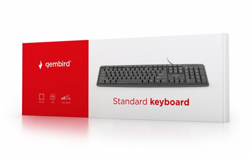 Gembird Standard Wired Keyboard USB KB-U-103, black