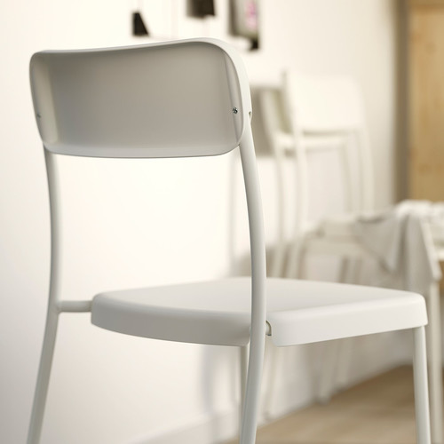 VIHALS / VIHALS Table and 6 chairs, white/white, 120/180x74 cm