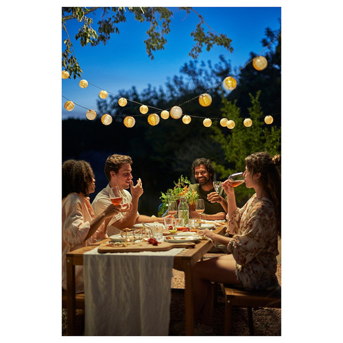 NÄMMARÖ Table, outdoor, light brown stained, 200x75 cm