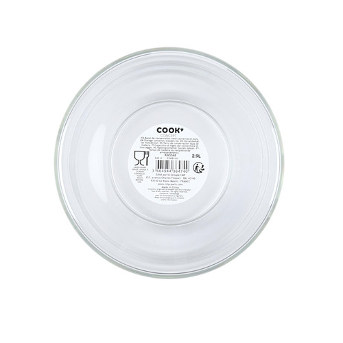 Elegant Glass Storage Container with Wooden Lid 2.9l