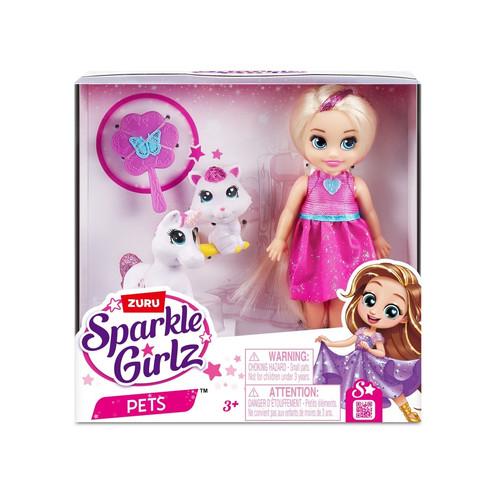 ZURU Sparkle Girlz Doll Princess 4.7' with Pet 3+