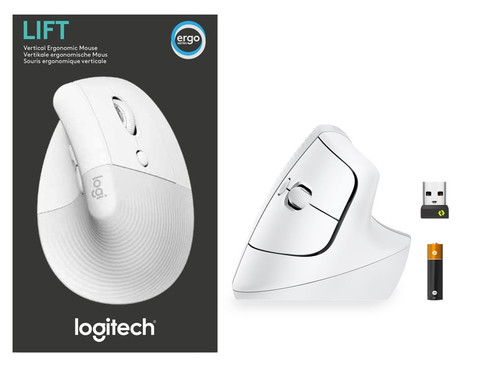 Logitech Optical Wireless Mouse Lift White Right Handed 910-006475