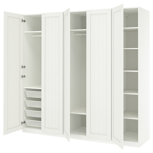 PAX / GULLABERG Wardrobe combination, white/white, 250x60x236 cm