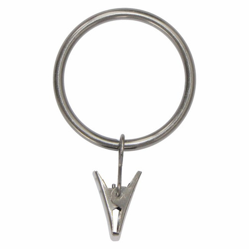 Curtain Ring with Clip 10 mm 10-pack, satin