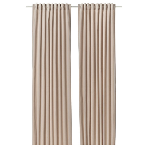 SANELA Curtains, 1 pair, light beige, 140x300 cm